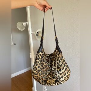 Moschino Wild Leopard Hobo Bag